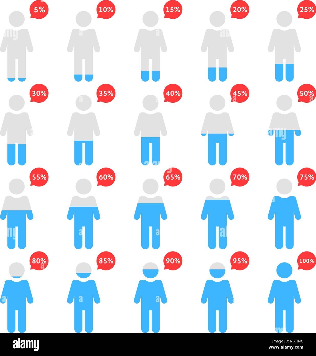 Prozentsatz Menschen wie menschliche Infografik Stock Vektor