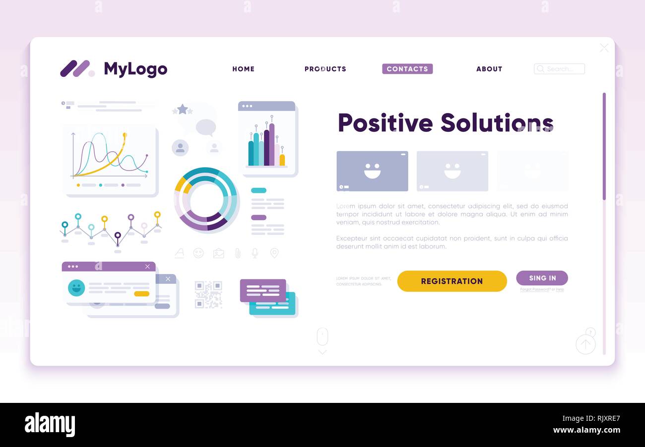 Ui-Dashboard. Ux App Kit mit finance Diagramme Stock Vektor