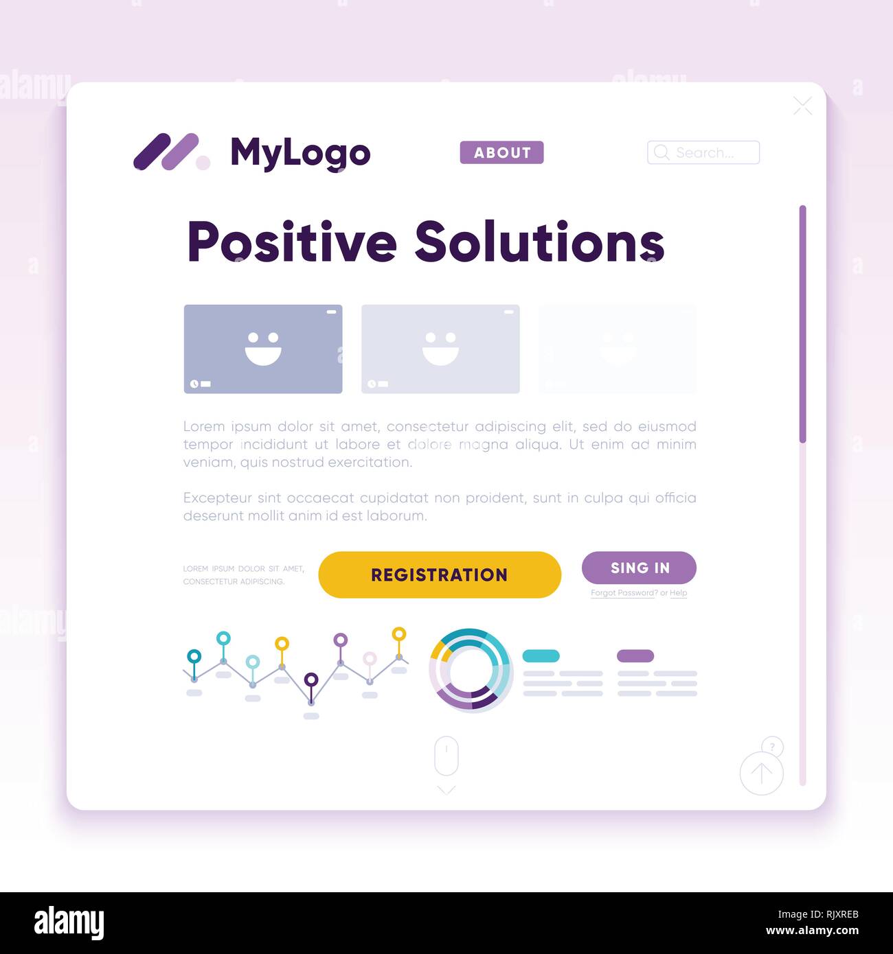 Ui-Dashboard. Ux App Kit mit finance Diagramme Stock Vektor