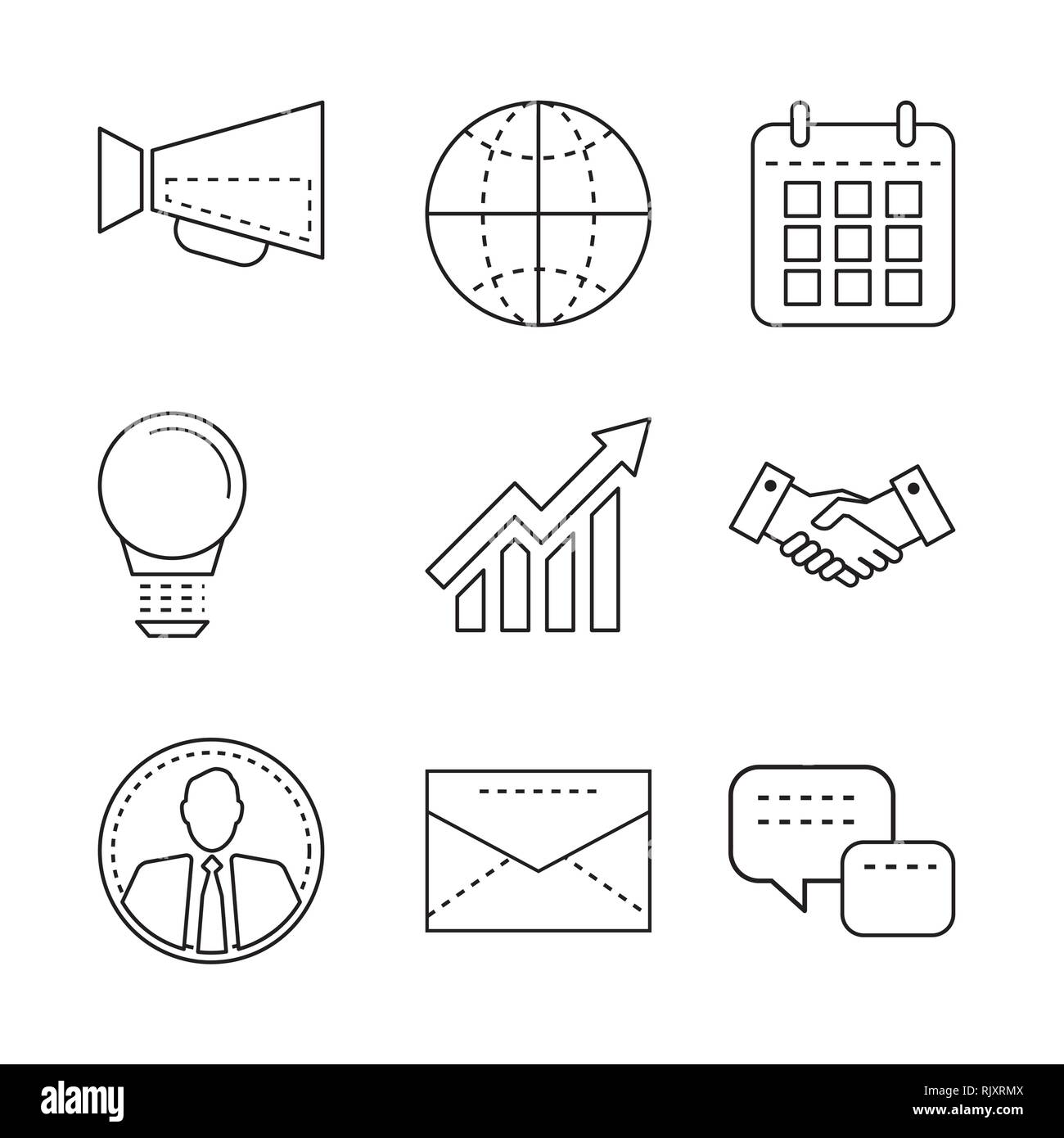 Business Icons mit thin line Elemente für Mobile, Web Apps, Infografik und Design. Stock Vektor