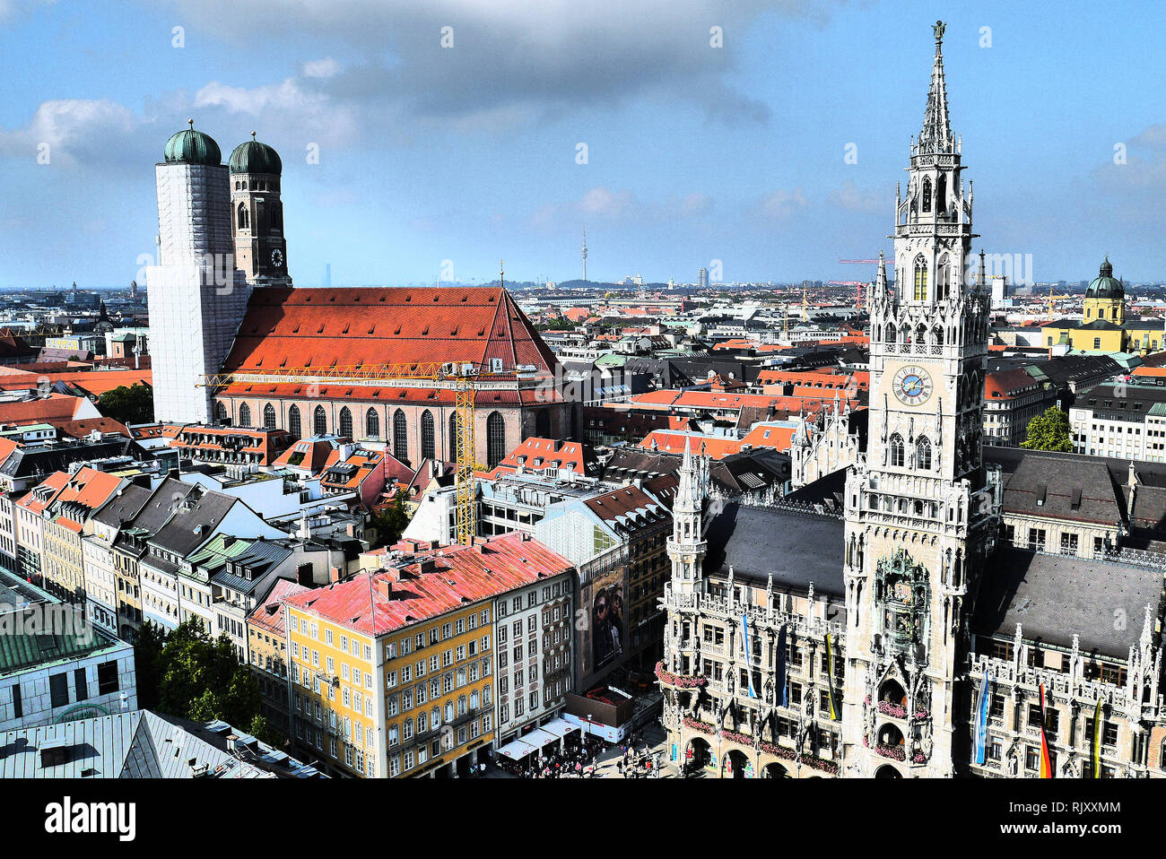 München Stadt Blick von St. Peter Kirche Stockfoto
