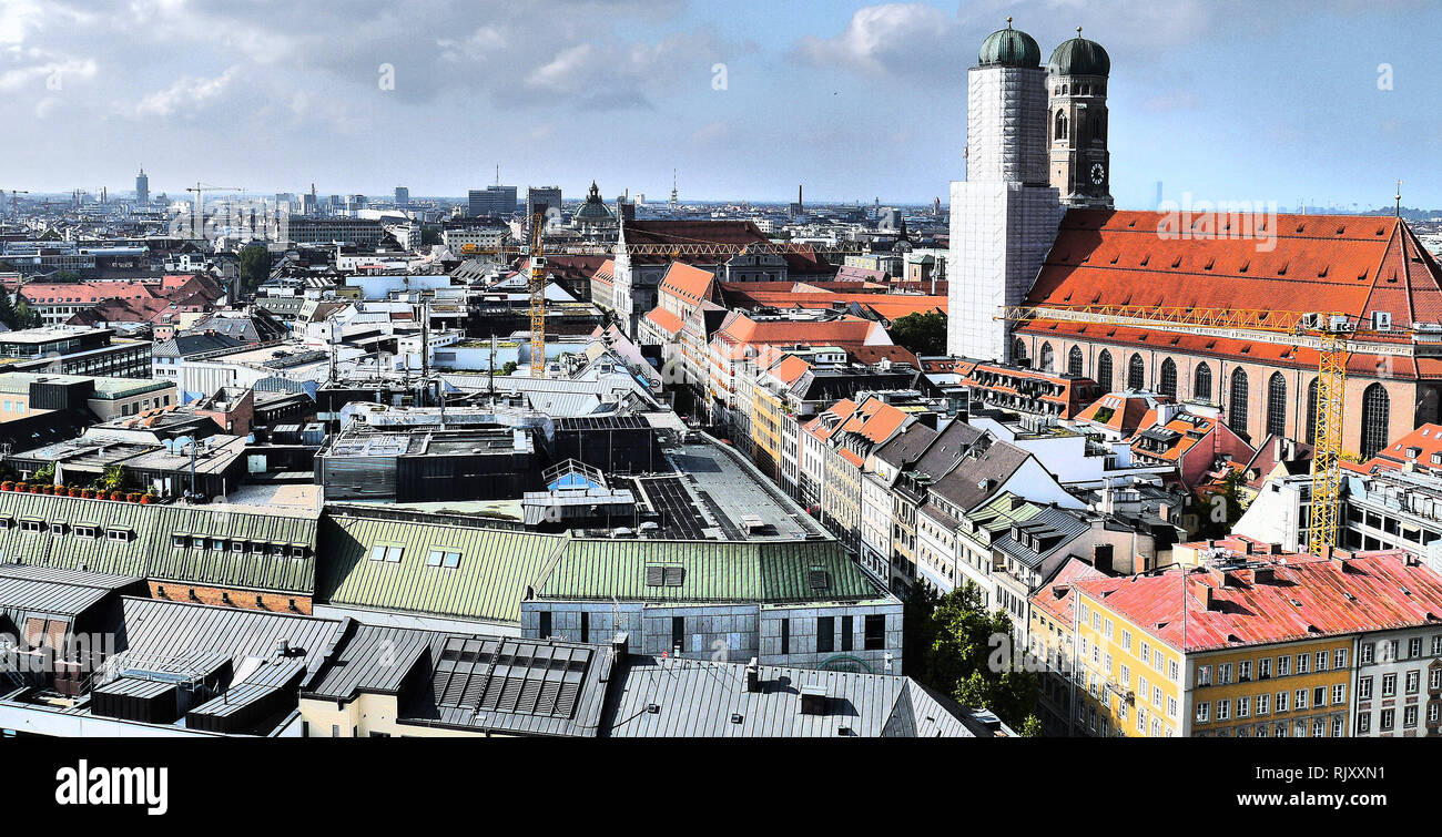 München Stadt Blick von St. Peter Kirche Stockfoto