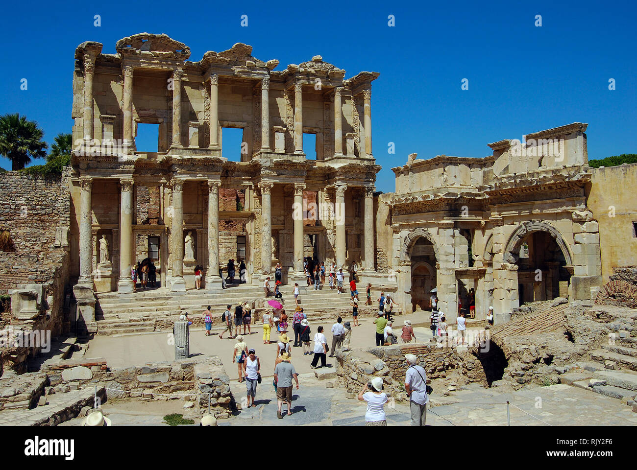 Bibliothek des Kelsos in Ephesus Stockfoto