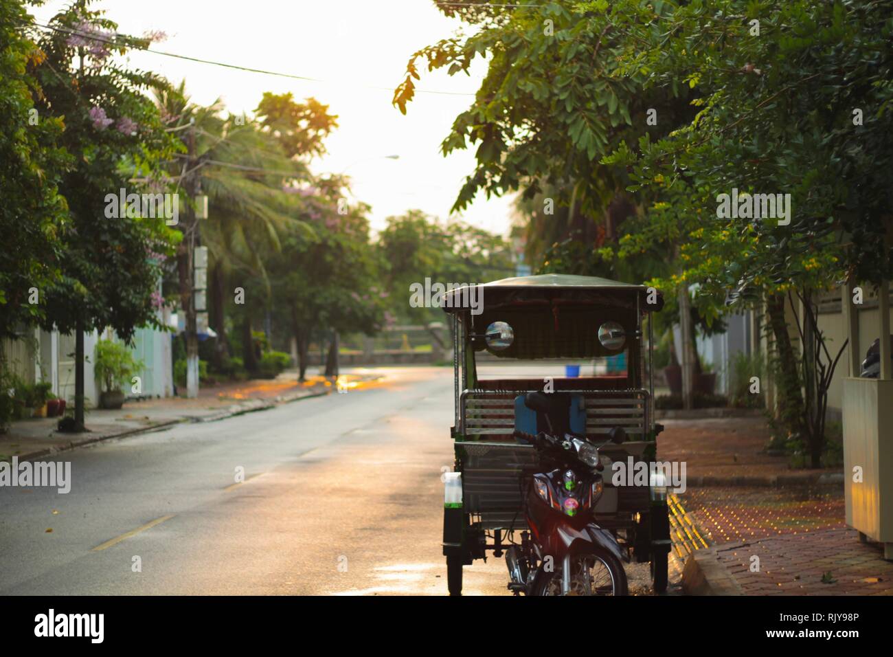 Traditionelle Transport in Kambodscha namens Tuk Tuk Stockfoto