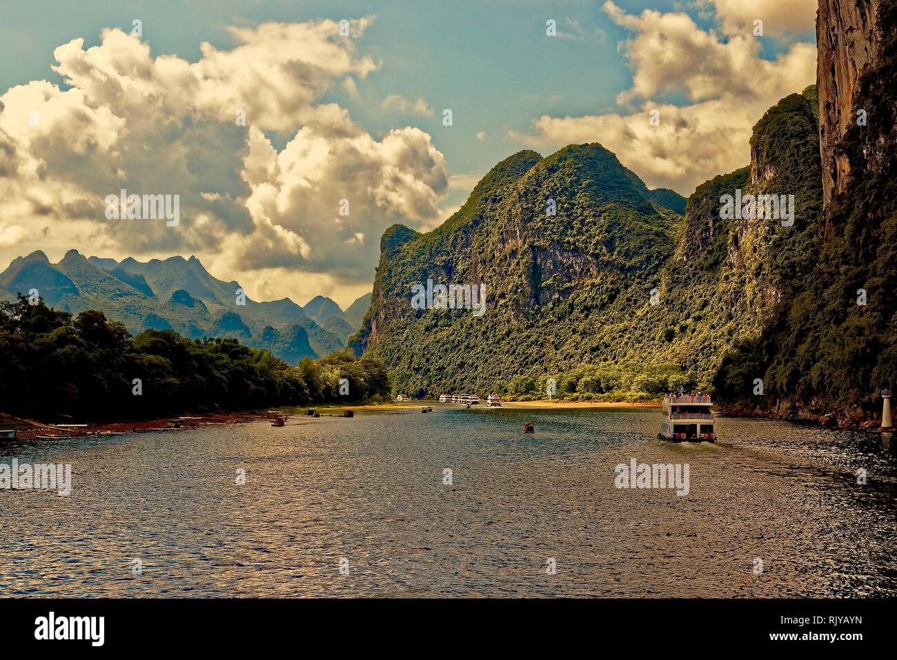 Guilin Li River Cruise, China Stockfoto