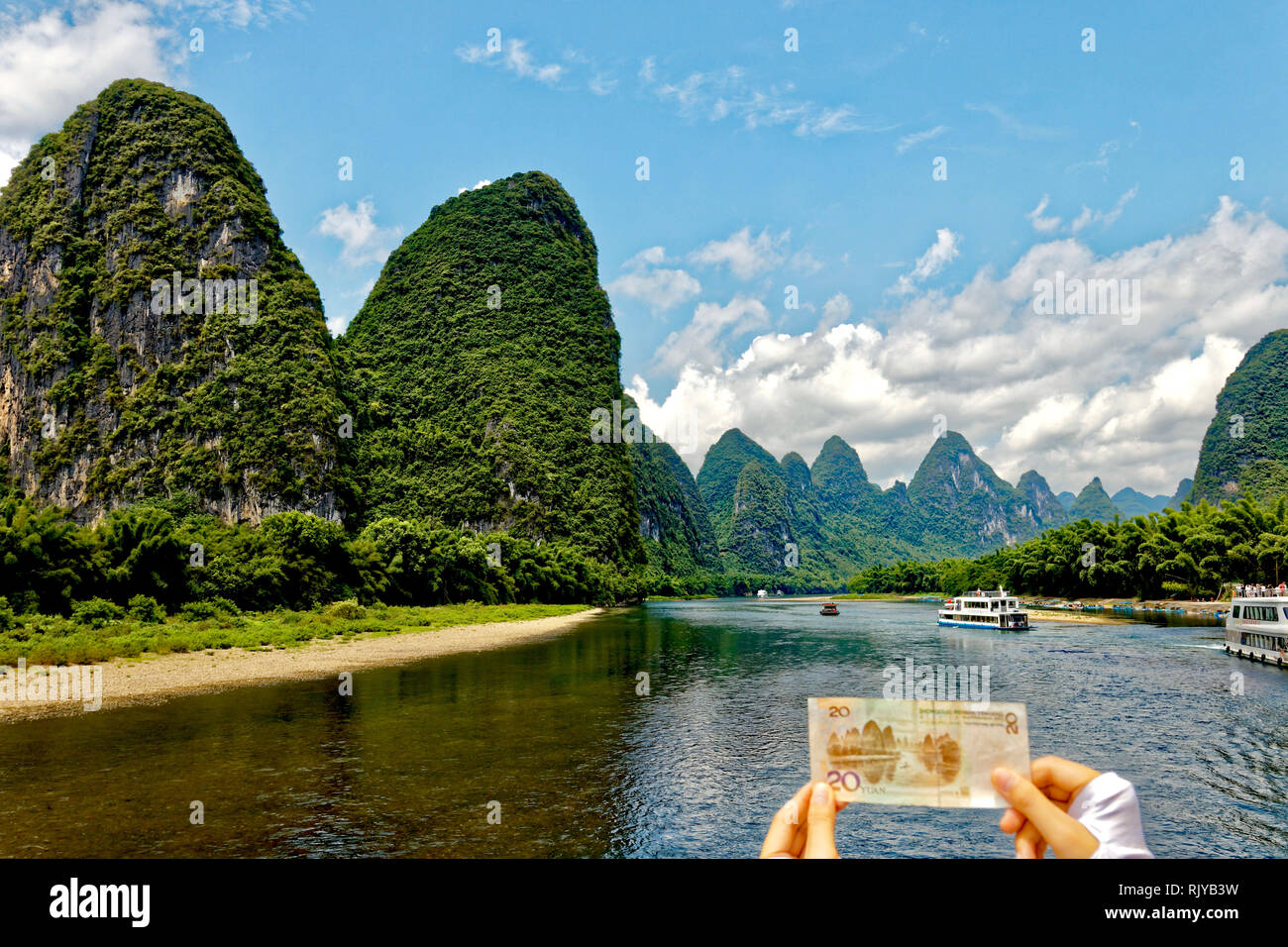 Guilin Li River Cruise, China Stockfoto