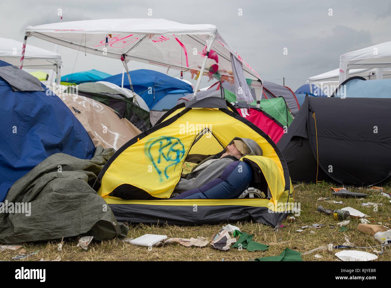 Campingplatz beim Roskilde Festival 2016 Stockfoto