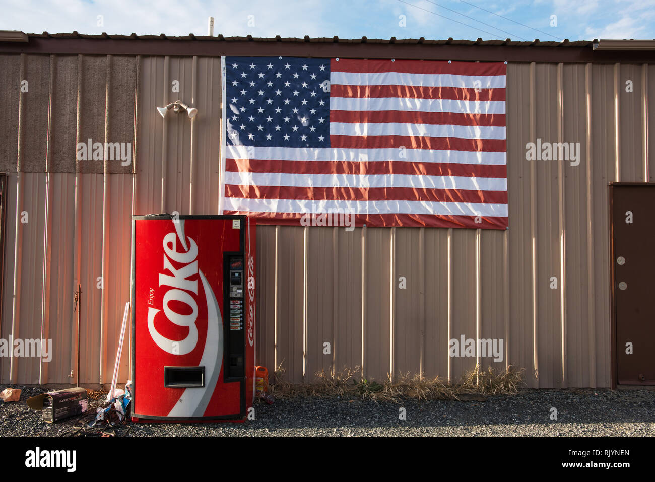 Coca Cola Maschine. CA. Stockfoto