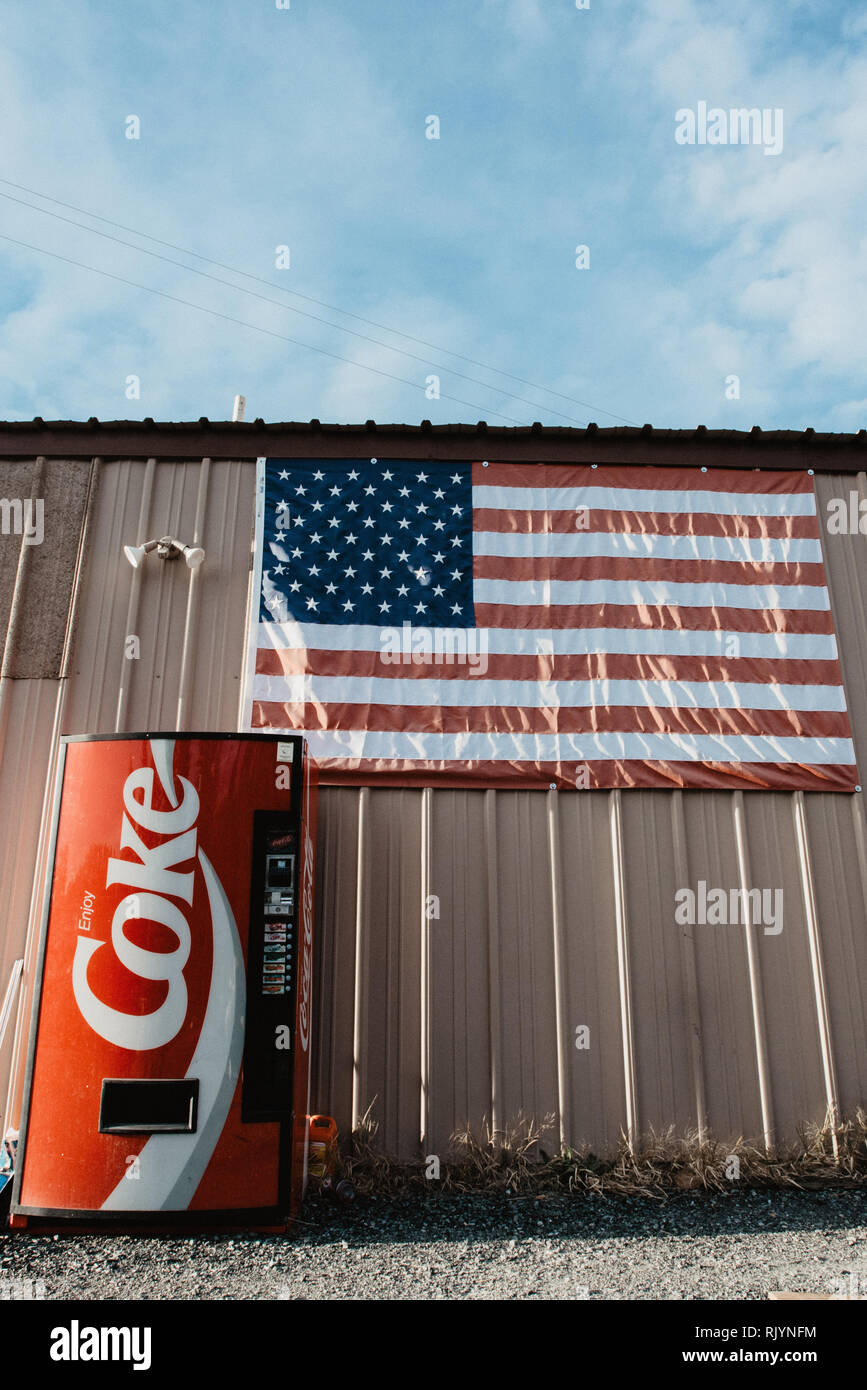 Coca Cola Maschine. CA. Stockfoto
