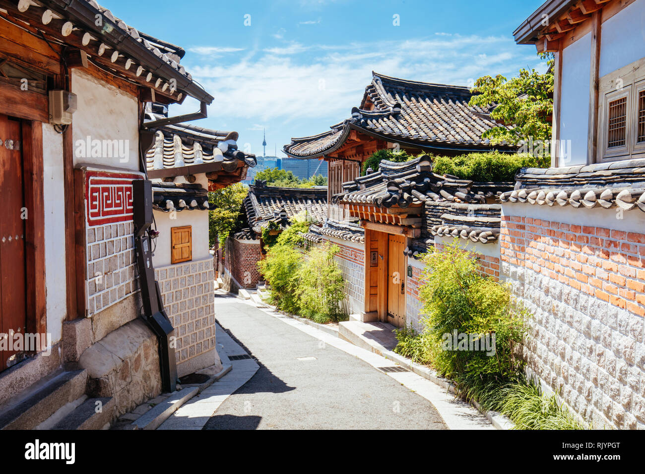 Das Dorf Bukchon Hanok in Südkorea Stockfoto