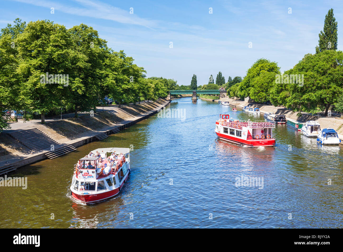 York Fluss Bootsfahrten auf dem Fluss Ouse Stadtzentrum von York North Yorkshire England UK GB EU Europee Stockfoto