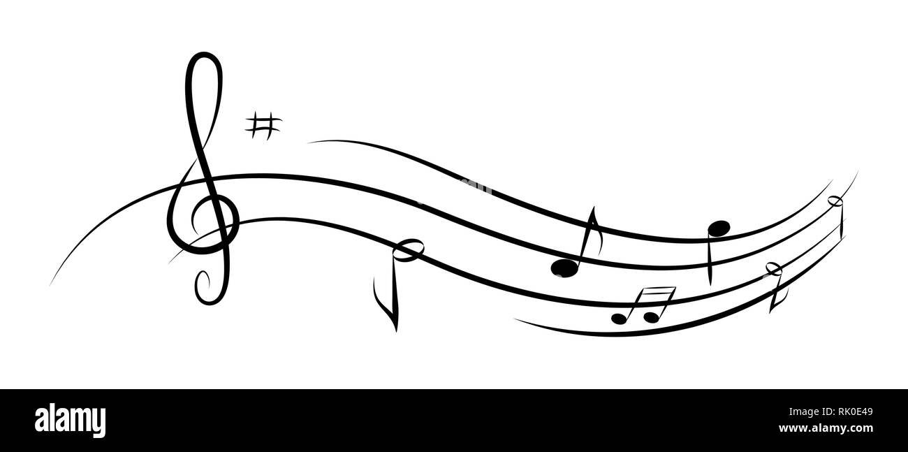 Abstrakte Musik Hintergrund für Design, Notizen und Violine Schlüssel Stock Vektor