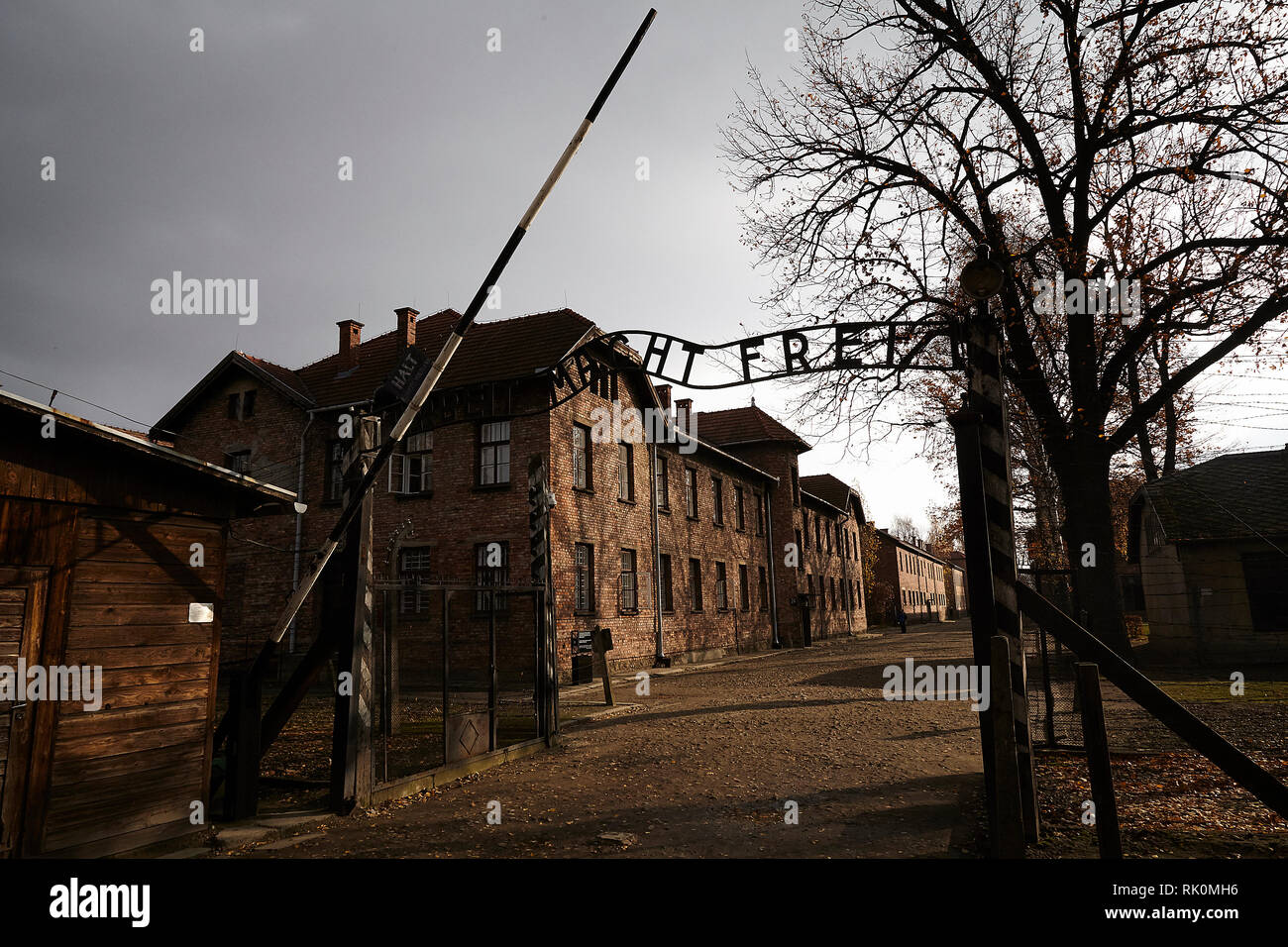 Auschwitz war das größte der deutschen nationalsozialistischen Konzentrationslager und Vernichtungslager Zentren. Über 1,1 Millionen Männer, Frauen und Kinder, ums Leben. Stockfoto