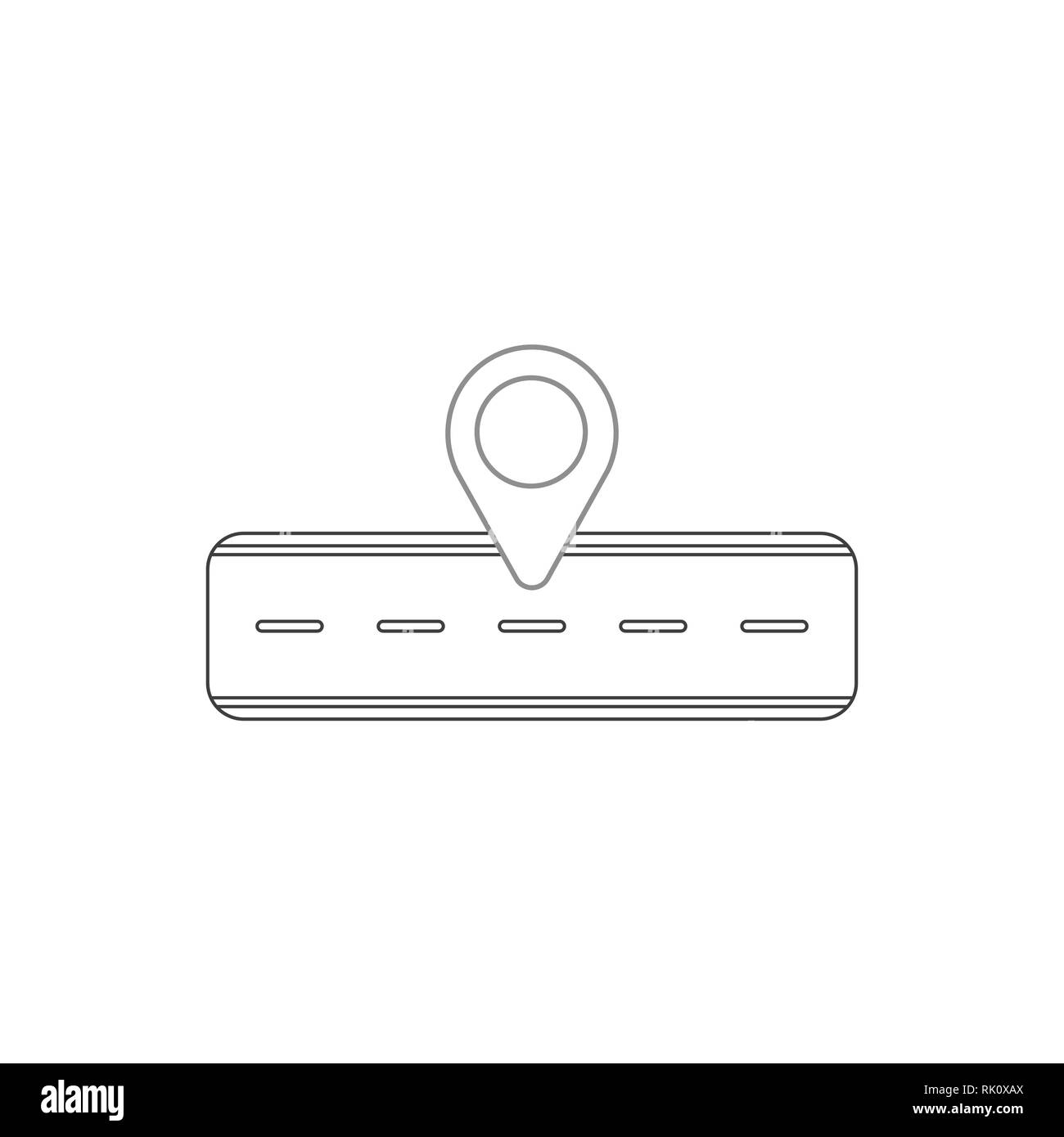 Flaches Design Stil Vector Illustration Konzept der Straße und Zeiger Symbol auf weißem Hintergrund. Weiße und farbige Konturen. Stock Vektor