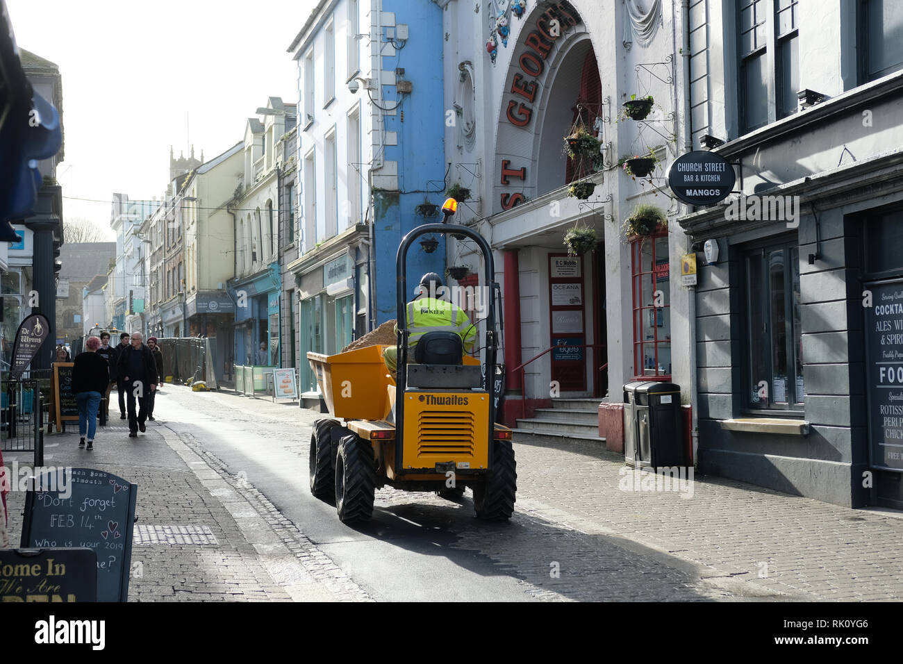 Eine kleine Kipper Fahrt durch die Stadt von Falmouth, Cornwall. Stockfoto