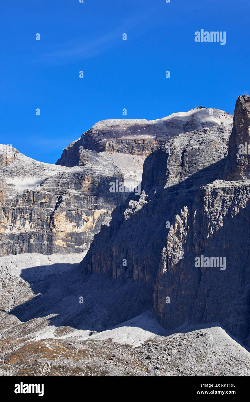 Piz Boe der Sellagruppe, Dolomiten, Trentino, Italien Stockfoto