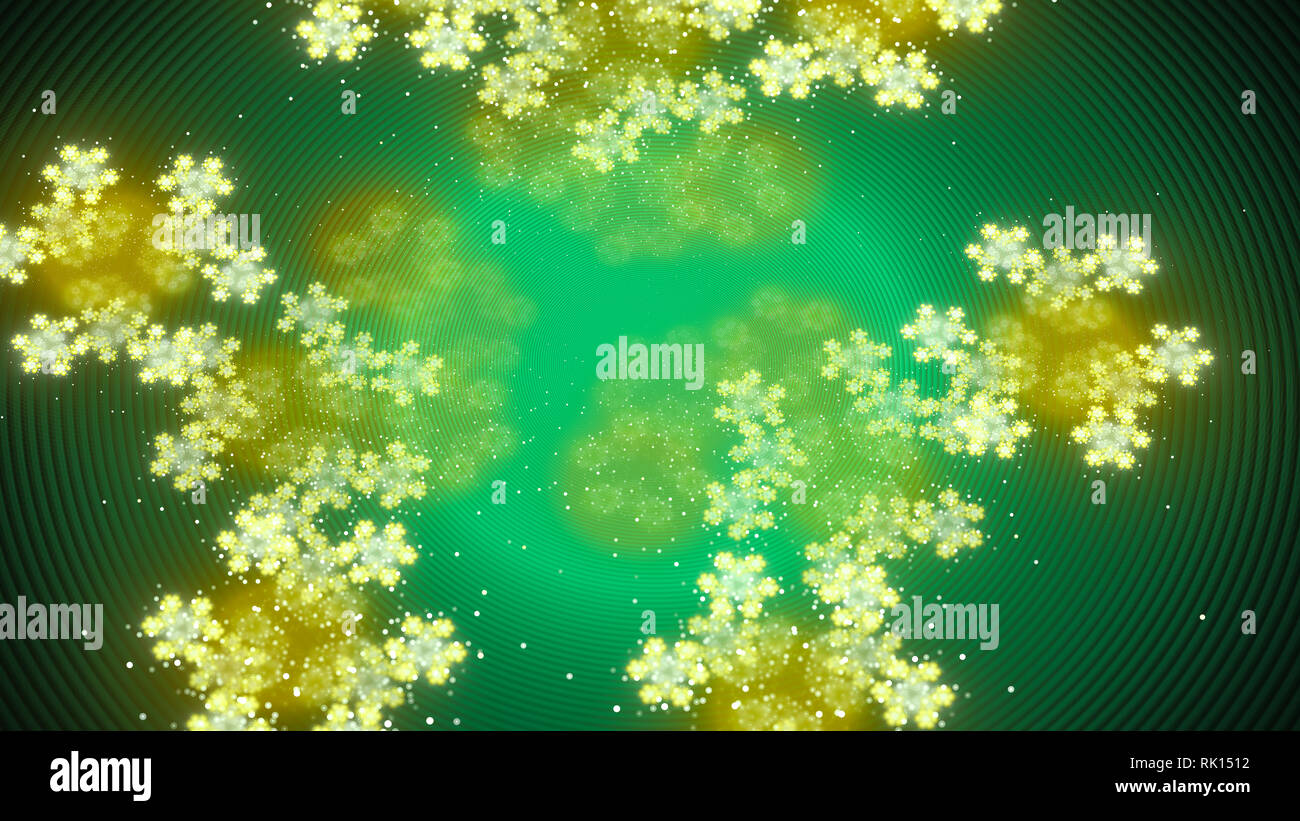 Ätherische Blüten in Grün nebula, computer-generierte Zusammenfassung Hintergrund, 3D-Rendering Stockfoto