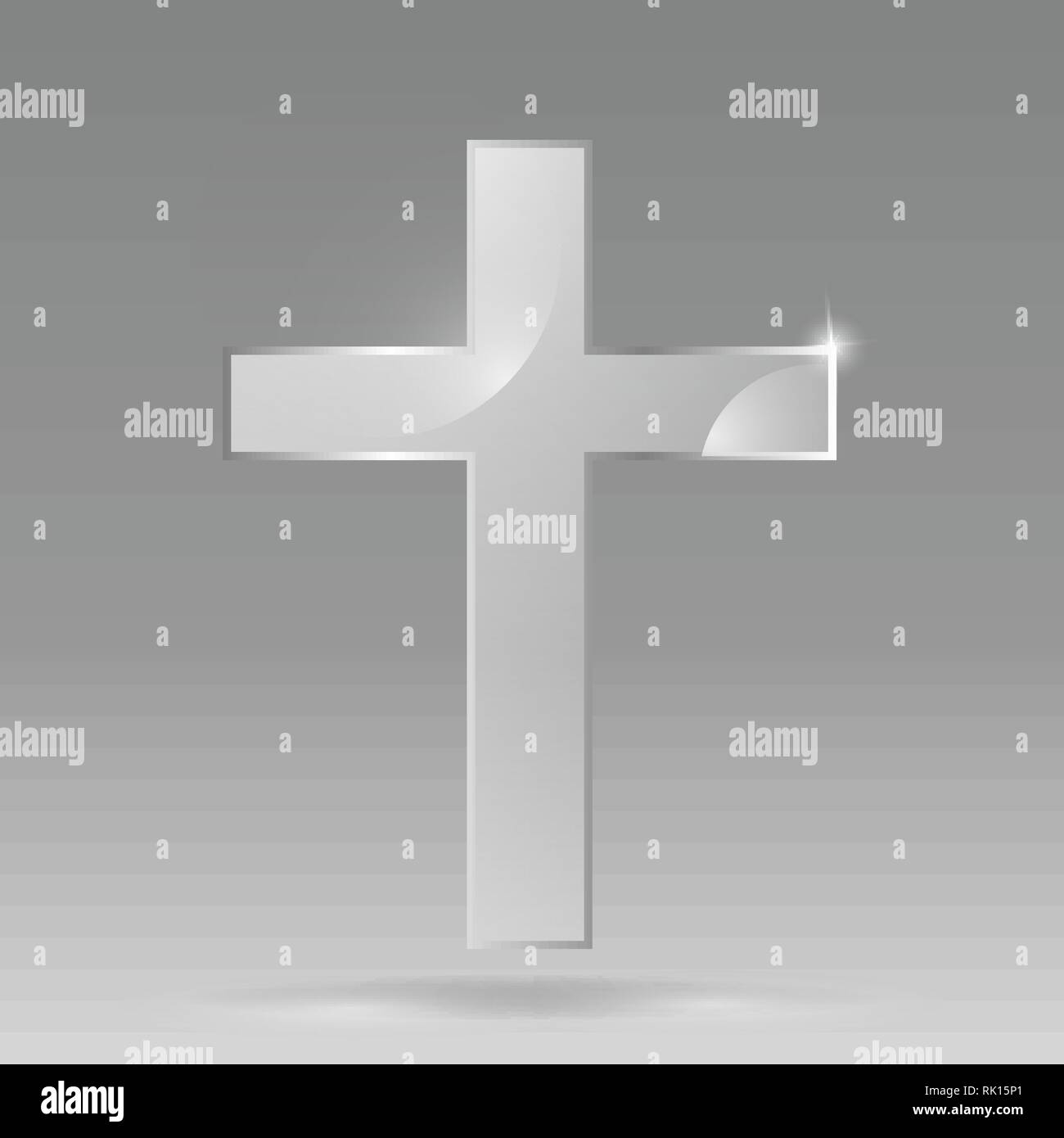 Glas transparent Vektor christliche Kreuz christliche Symbol Vorlage für Web und Print Dekoration, Religion Zeichen für Poster kreative Gestaltung von obliqu Stock Vektor