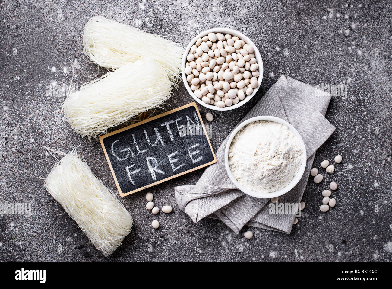 Glutenfreie bean Mehl und Nudeln Stockfoto