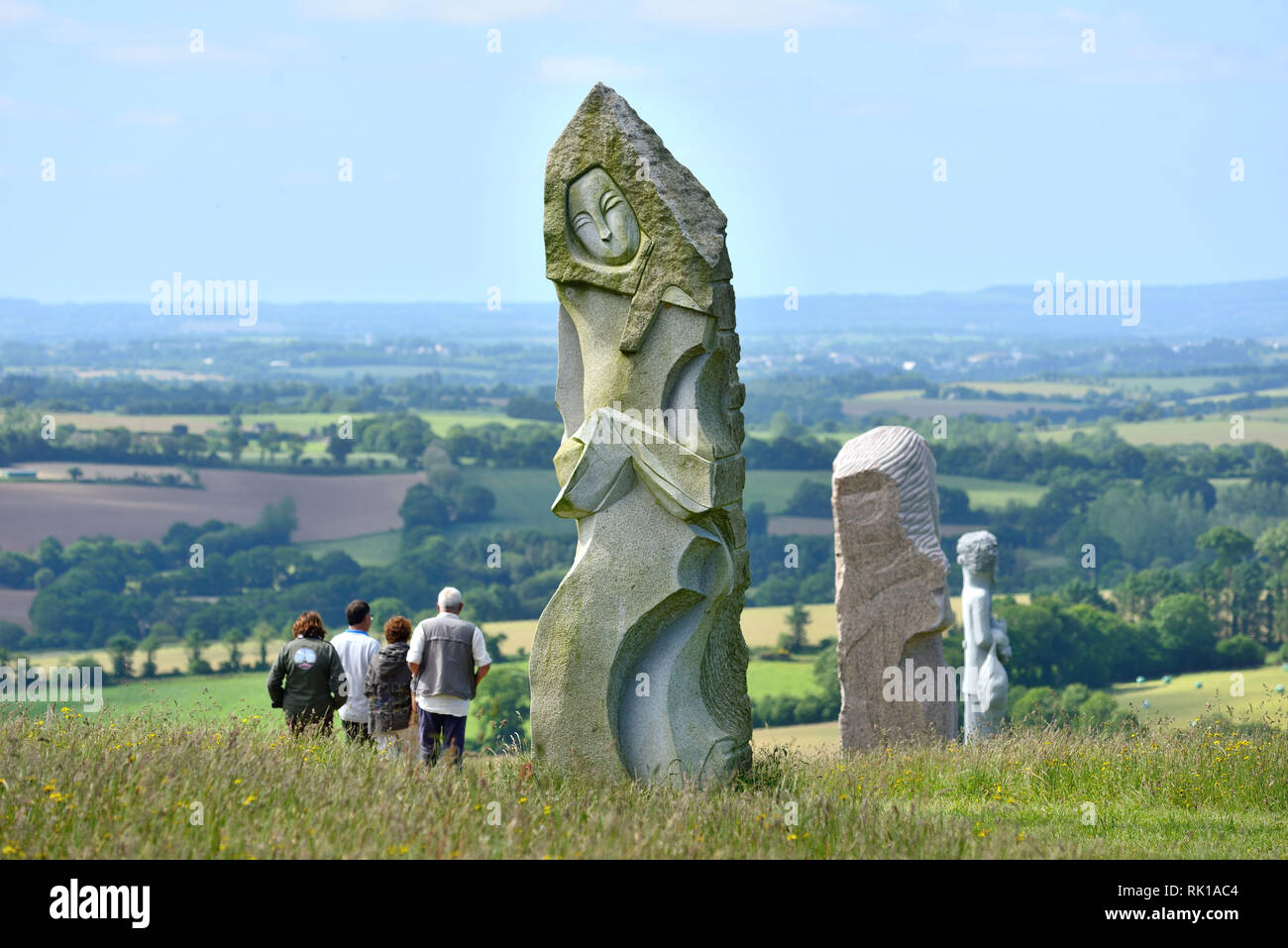 Carnoet (Bretagne, Frankreich): das Tal der Heiligen. Dieses Projekt initiiert von Philippe Abjean, die Wünsche zu erstellen BrittanyÕs Ostern Insel Stockfoto