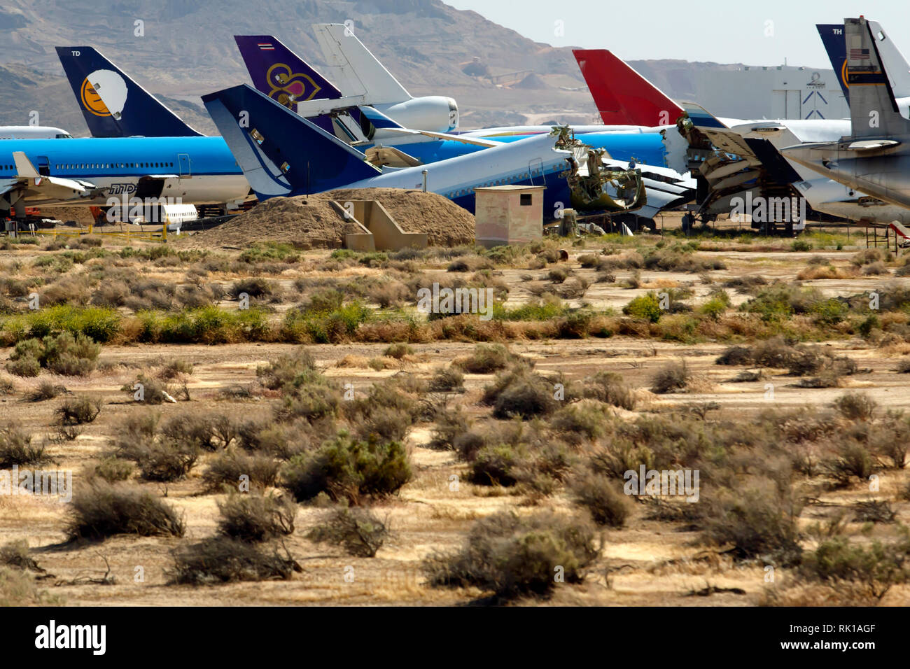 Ebene Friedhof an der Mojova Luft und Spaceport. Stockfoto