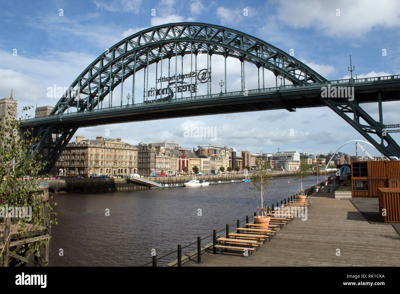 Die Tyne Bridge einen Bogen Brücke über den Fluss Tyne, North East England, Newcastle upon Tyne verknüpfen und Gateshead England Großbritannien Stockfoto