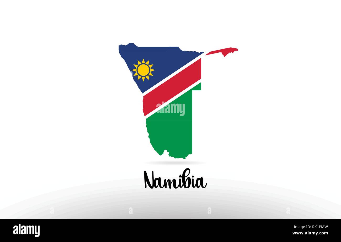 Namibia land Flagge im Land grenze Map Design Geeignet für ein Logo Icon Design Stock Vektor