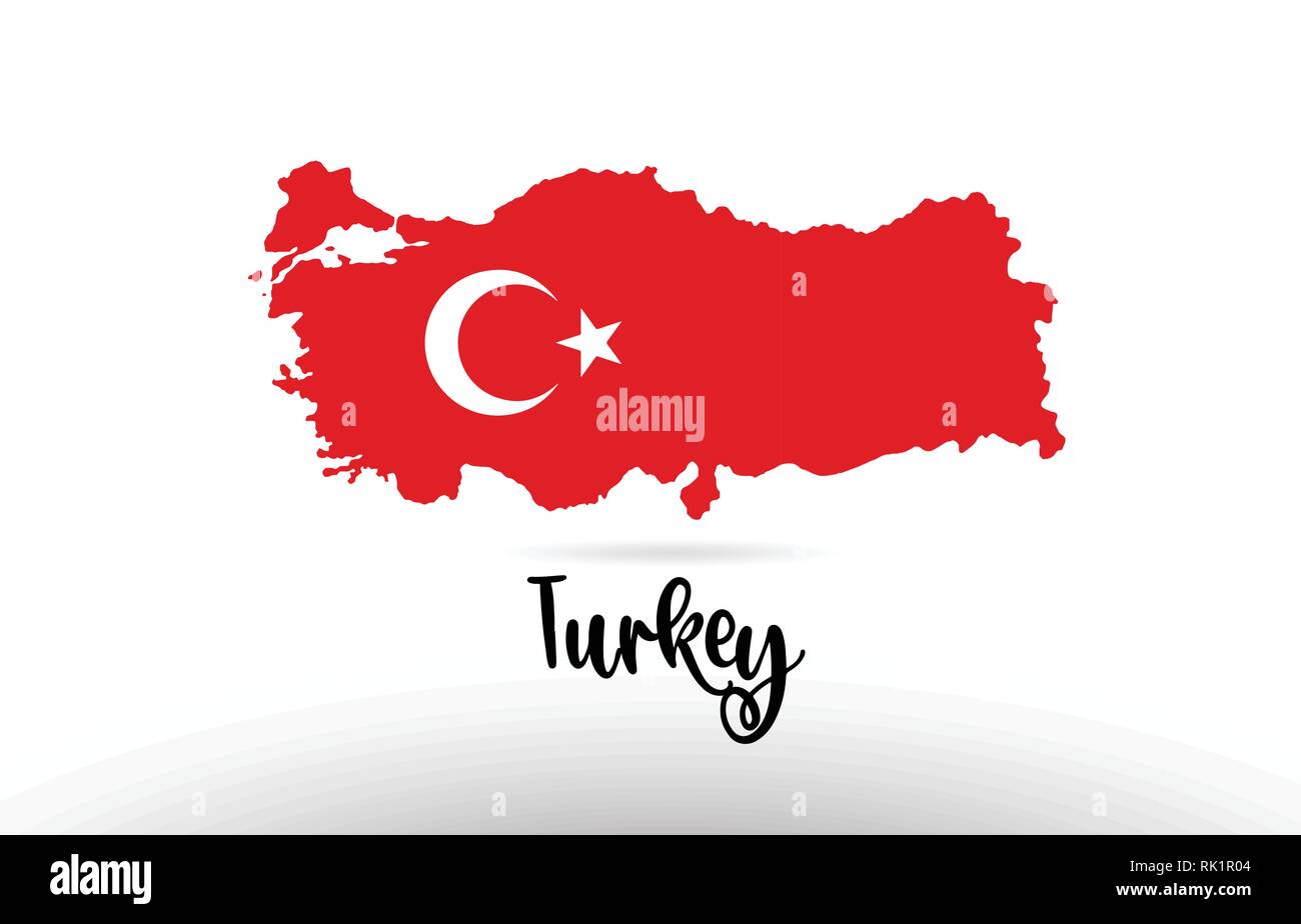 Türkei Landesflagge im Land grenze Map Design Geeignet für ein Logo Icon Design Stock Vektor