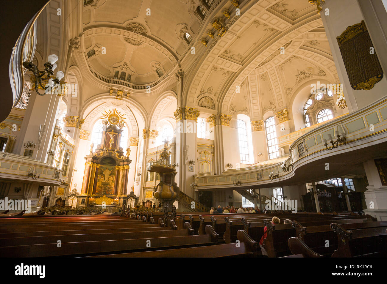 Hamburg Deutschland; Innenraum von St. Michael Kirche. Stockfoto