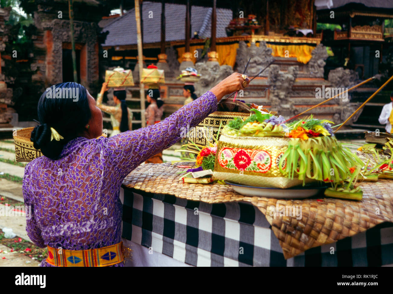 Ubud, Bali; Fest Galungan Fest Stockfoto