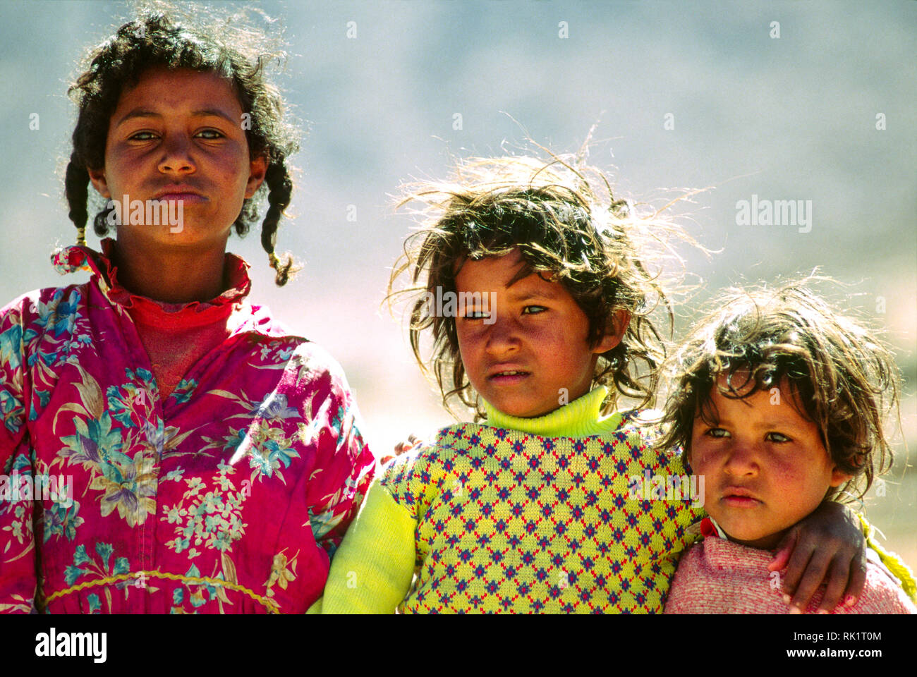 Sinai, Ägypten; Drei Beduinen Mädchen Stockfoto