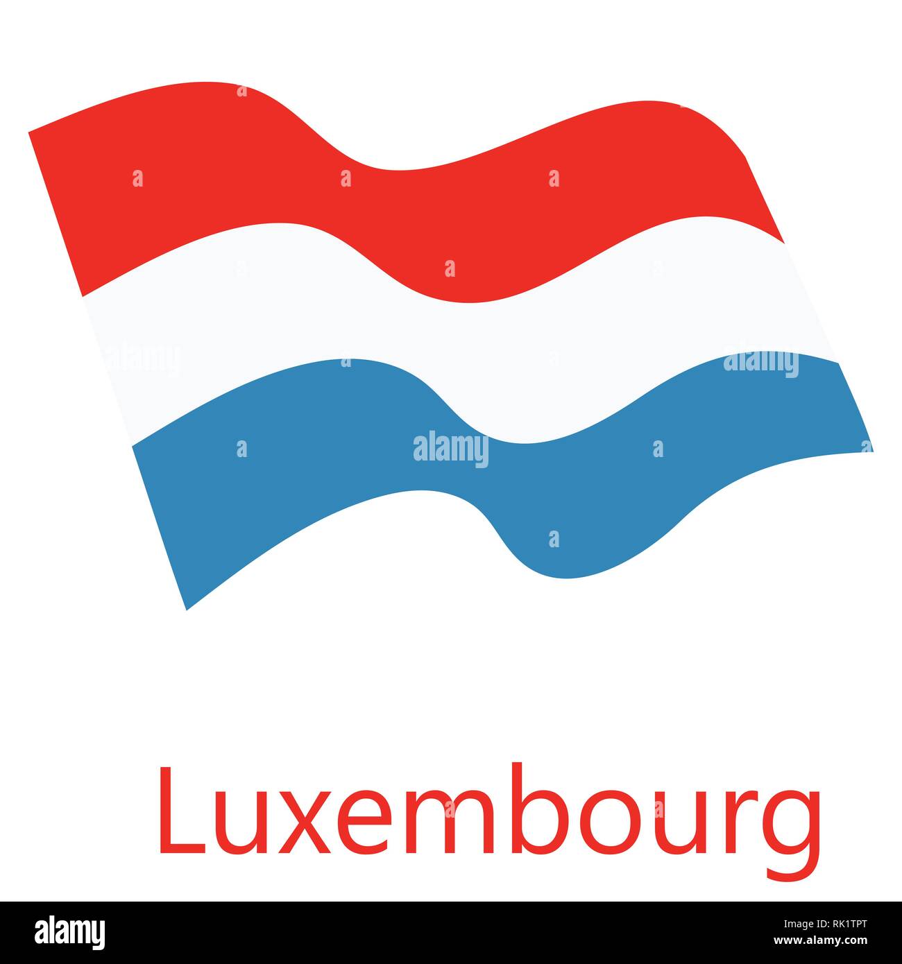 Vector Illustration wehende Flagge von Luxemburg Symbol. Luxemburg
