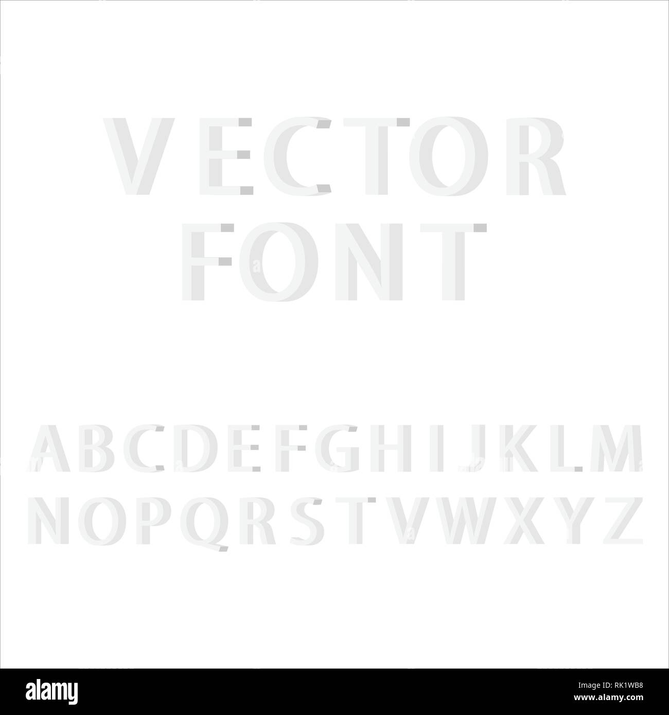 Vector3D-flat style Font. Satz, Sammlung von Briefen Alphabet. Stock Vektor