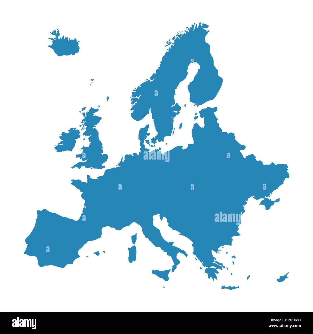 Vector Illustration Europakarte auf weißem Hintergrund. Europäischen Kontinent Symbol Karte. Stock Vektor