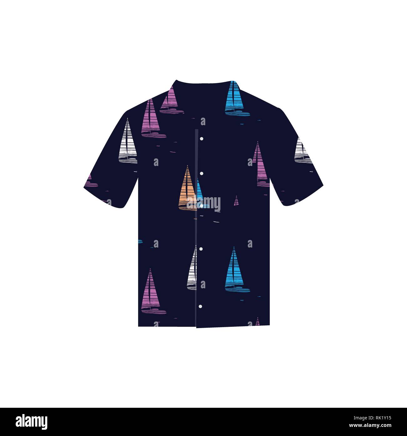 Vector Illustration hawaiianische Aloha Shirt. Hawaii Hemd Aloha Beach männliche Tuch. Hawaii Hemd nach Bekleidung Muster Design und modernen Flachbild Hawaii Hemd Stock Vektor