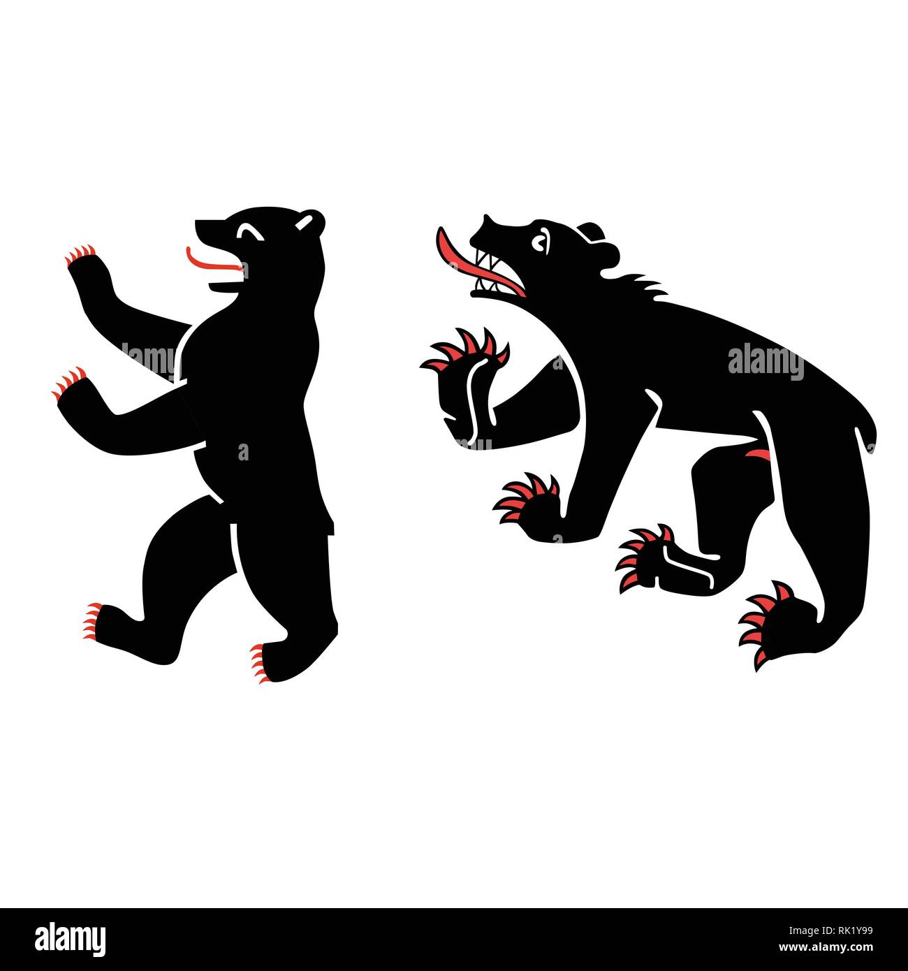 Vector Illustration Wahrzeichen Von Berlin Deutschland Tragen Und Bern Oder Berner Bar Heraldischen Auf Weissem Hintergrund Stock Vektorgrafik Alamy 