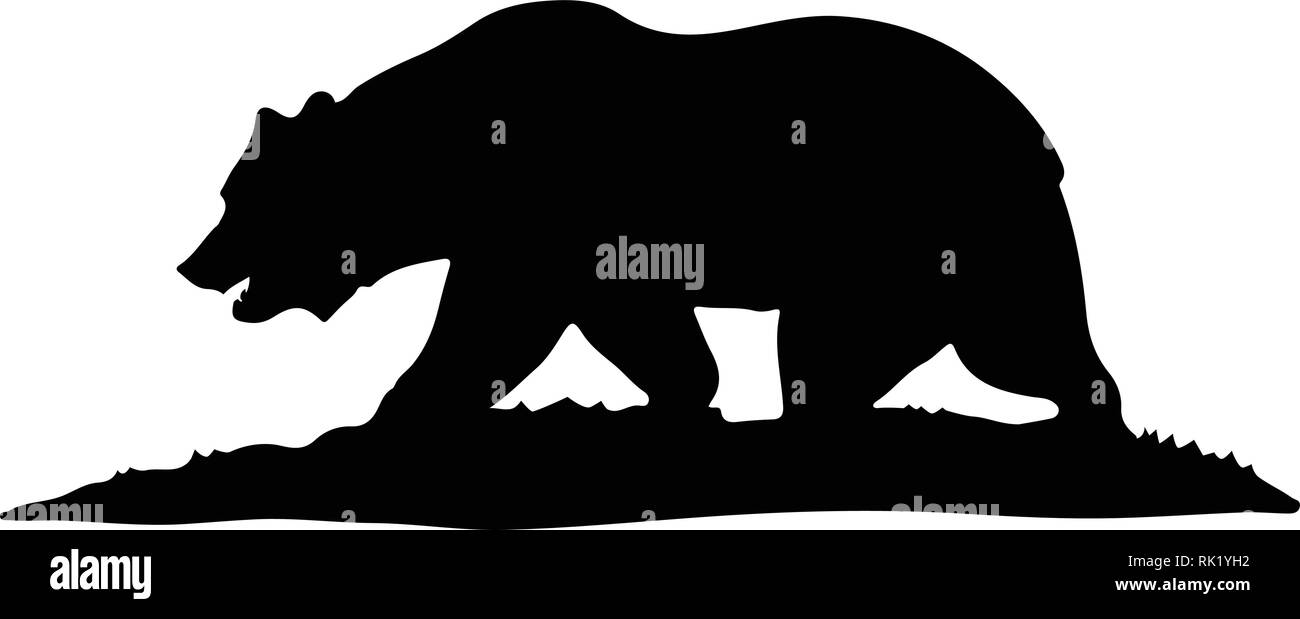 Vector Illustration Schwarze Silhouette Des Baren Schwarzer Bar Braunbar Stock Vektorgrafik Alamy