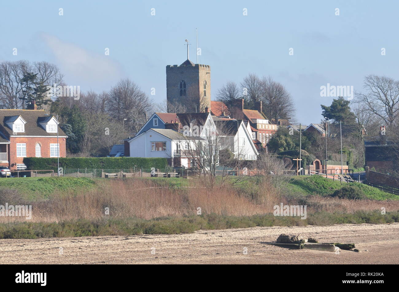 West Mersea Dorf auf mersea Island, Blackwater Estuary, Essex, England, Großbritannien Stockfoto