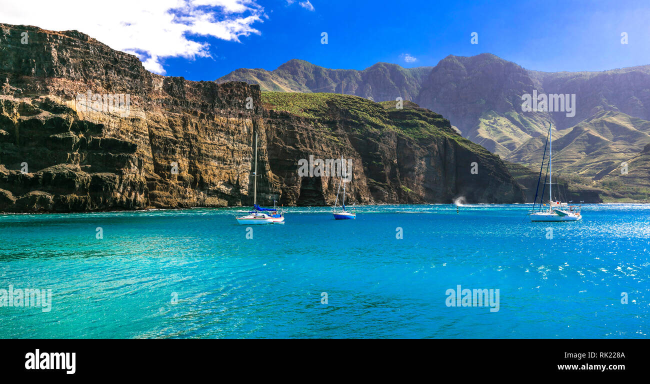 Eindrucksvolle Landschaft von Puerto de las Nieves in Gran Canaria. Kanarische Inseln Spanien Stockfoto