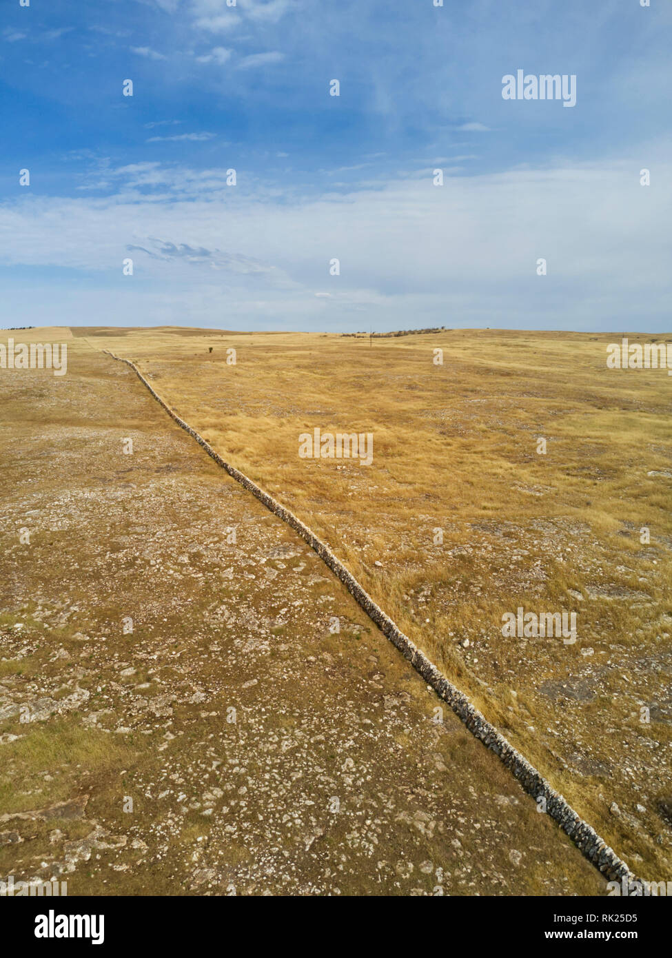 Antenne der Dry Stone Wall in der elliston Bezirk der Eyre Peninsula South Australia gefunden Stockfoto