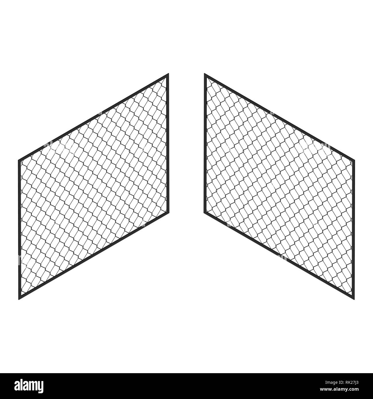 Isometrische Zaun isoliert auf Weiss. Keine festen Zaun. Iron Gate. . Metall, Schmiedeeisen, gitter Zäune und Tore für den Garten. Vektor Stock Vektor