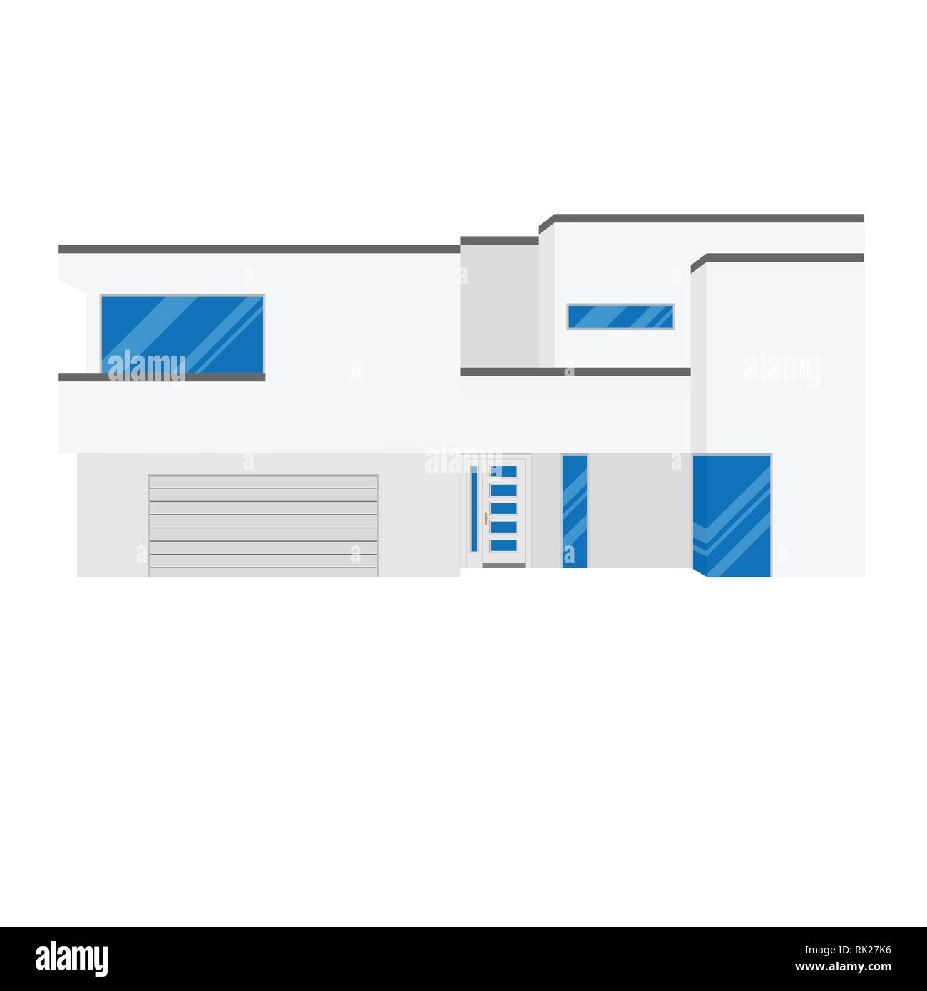 Großes, modernes schönes Haus. Vector Illustration Stock Vektor