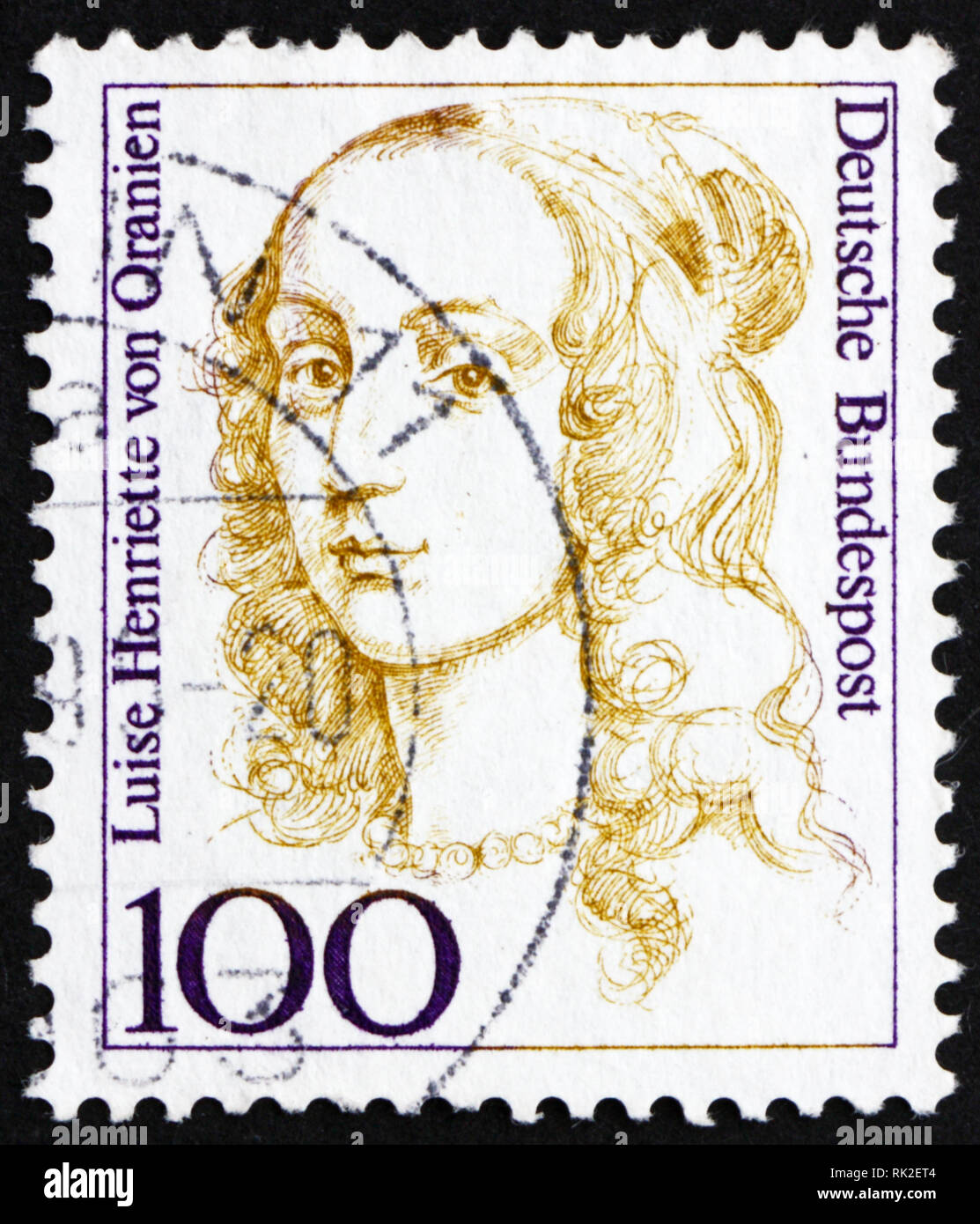 Deutschland - ca. 1994: einen Stempel in Deutschland bedruckt zeigt Louise Henriette von Oranien, Mutter von Friedrich, König von Preußen, ca. 1994 Stockfoto