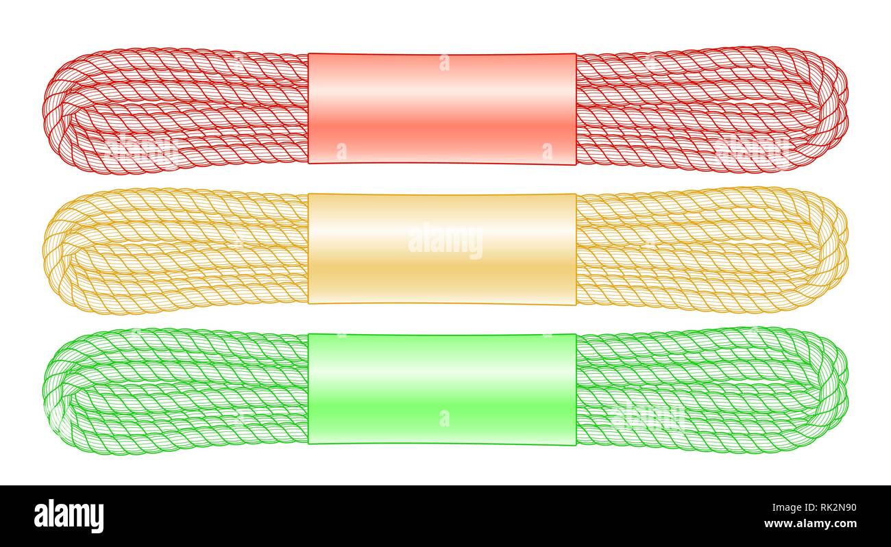Abbildung des Seils bandle eingestellt Stock Vektor