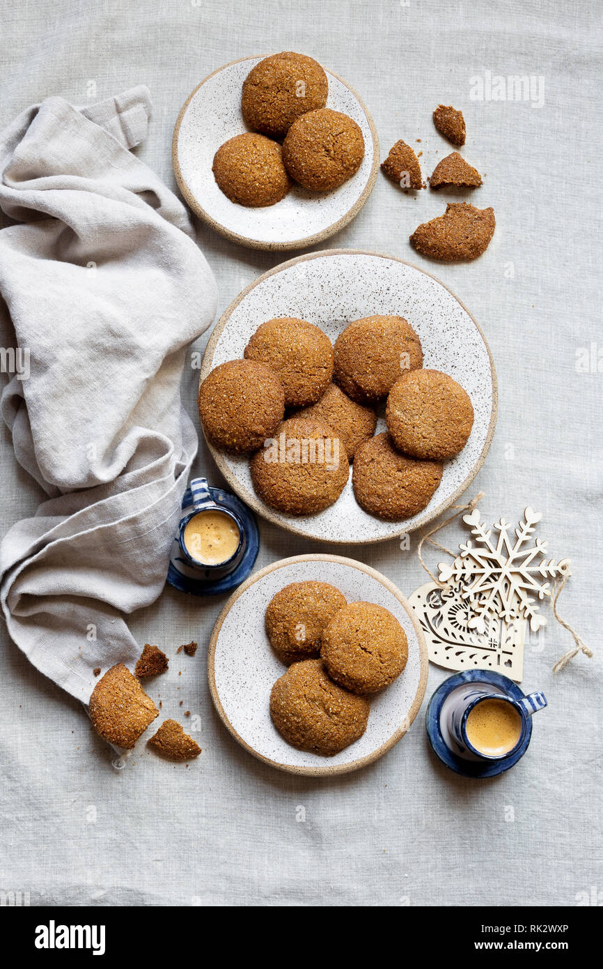 Ingwer cookies mit Melasse Stockfoto