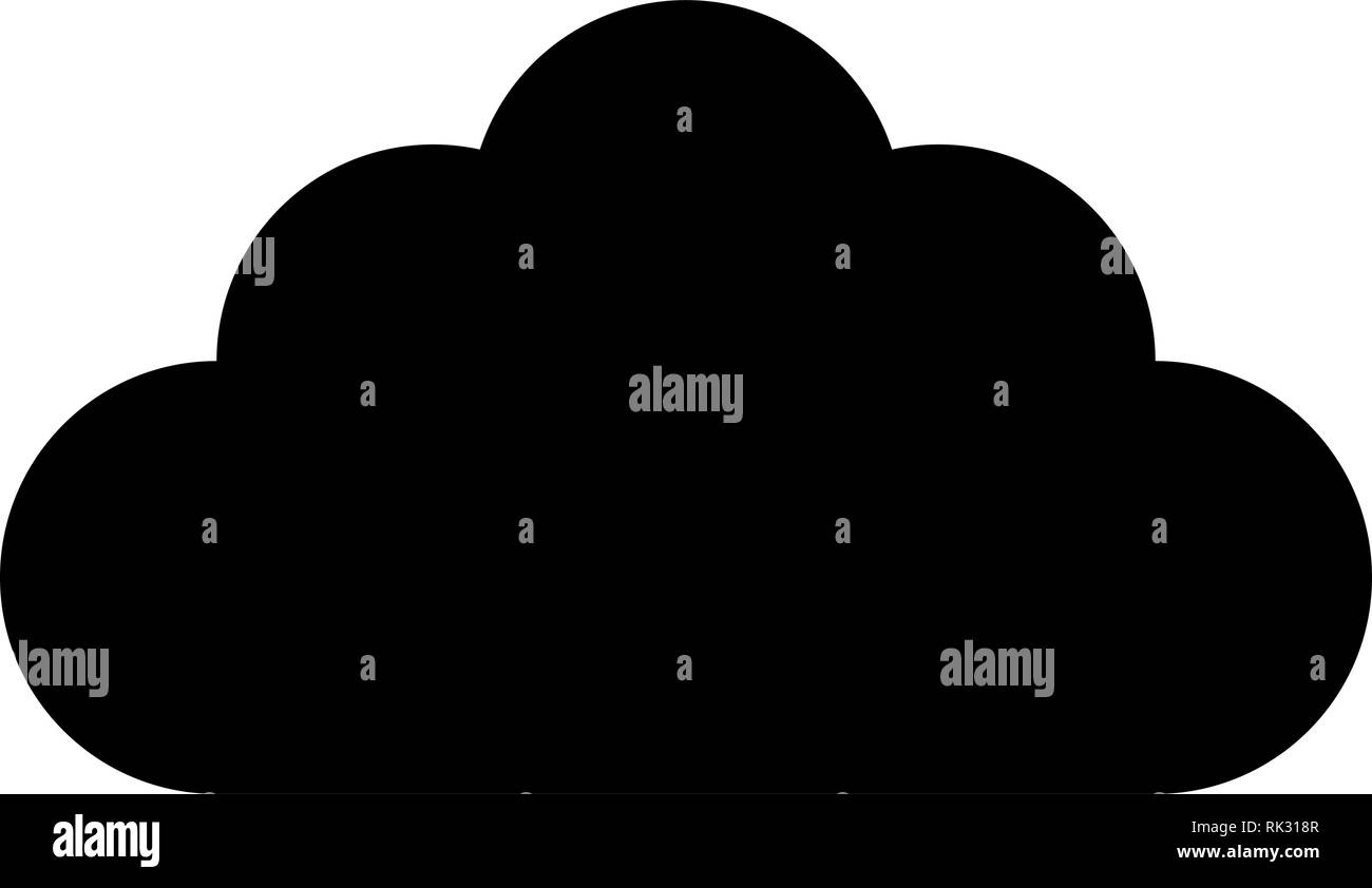 Cloud Symbol - Schwarz einfach, isoliert - Vector Illustration Stock Vektor