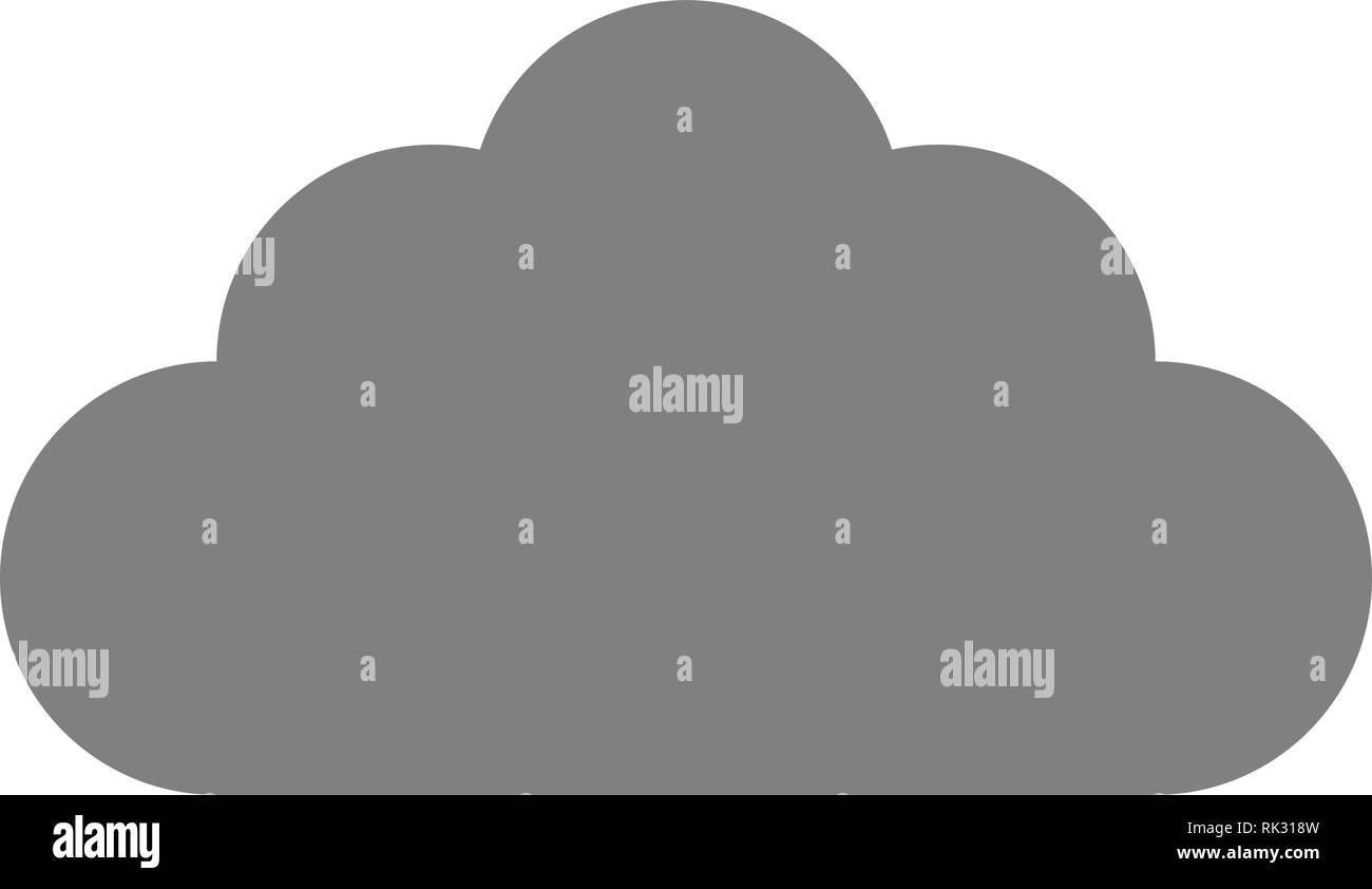 Cloud Symbol-grau einfach, isoliert - Vector Illustration Stock Vektor