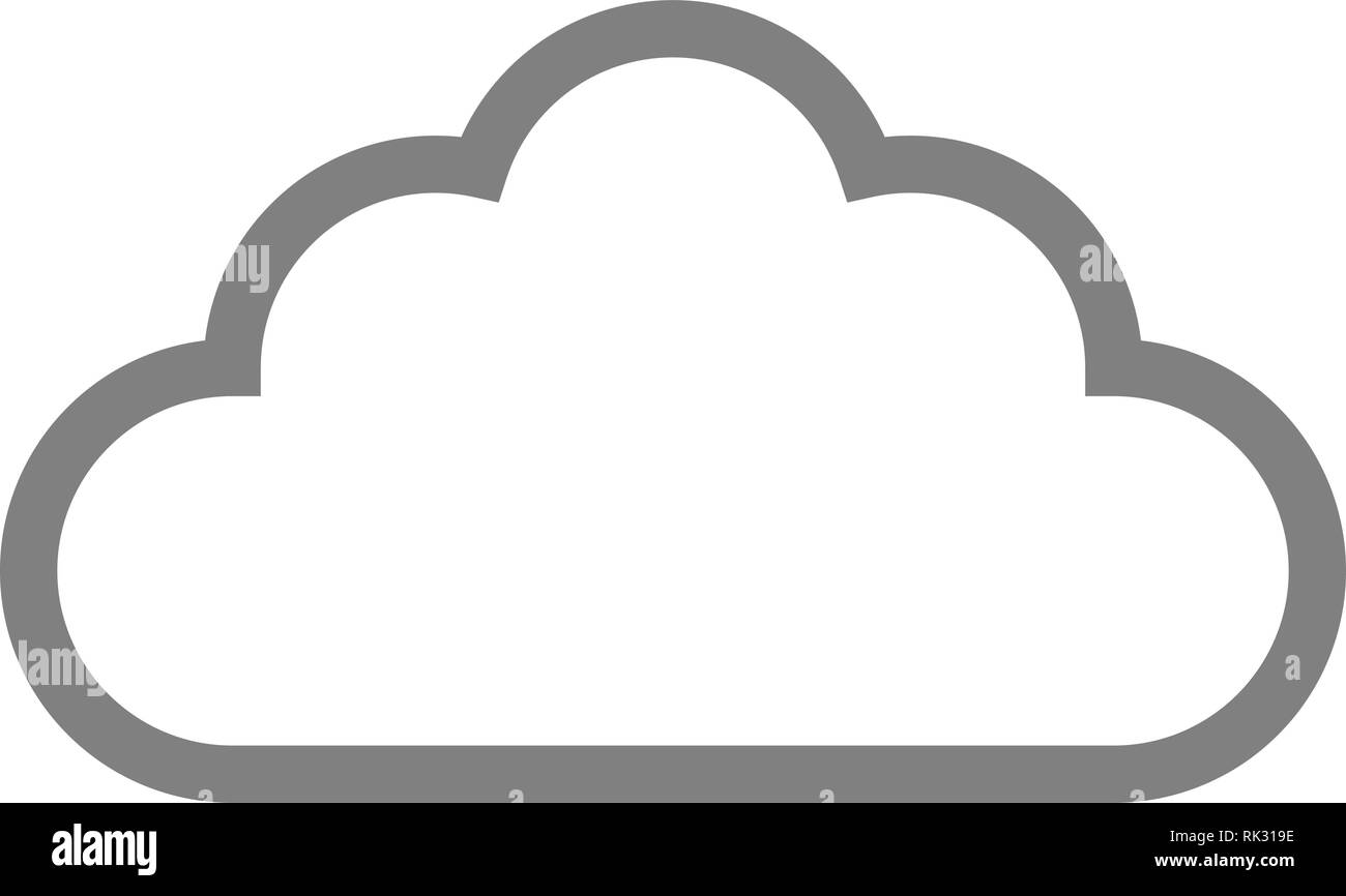 Cloud Symbol-Grau einfache Umrisse, isoliert - Vector Illustration Stock Vektor