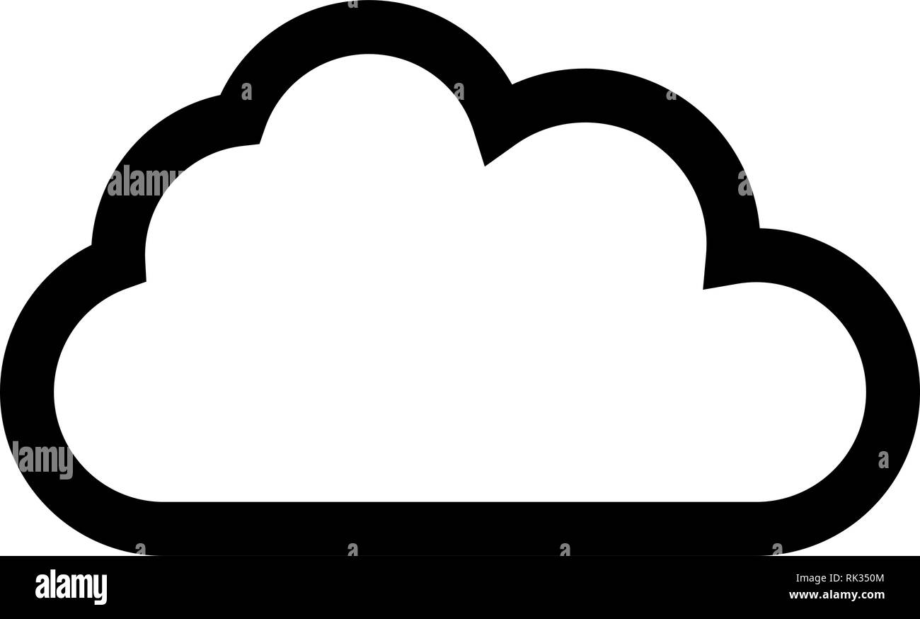 Cloud Symbol - Schwarz einfache Umrisse, isoliert - Vector Illustration Stock Vektor