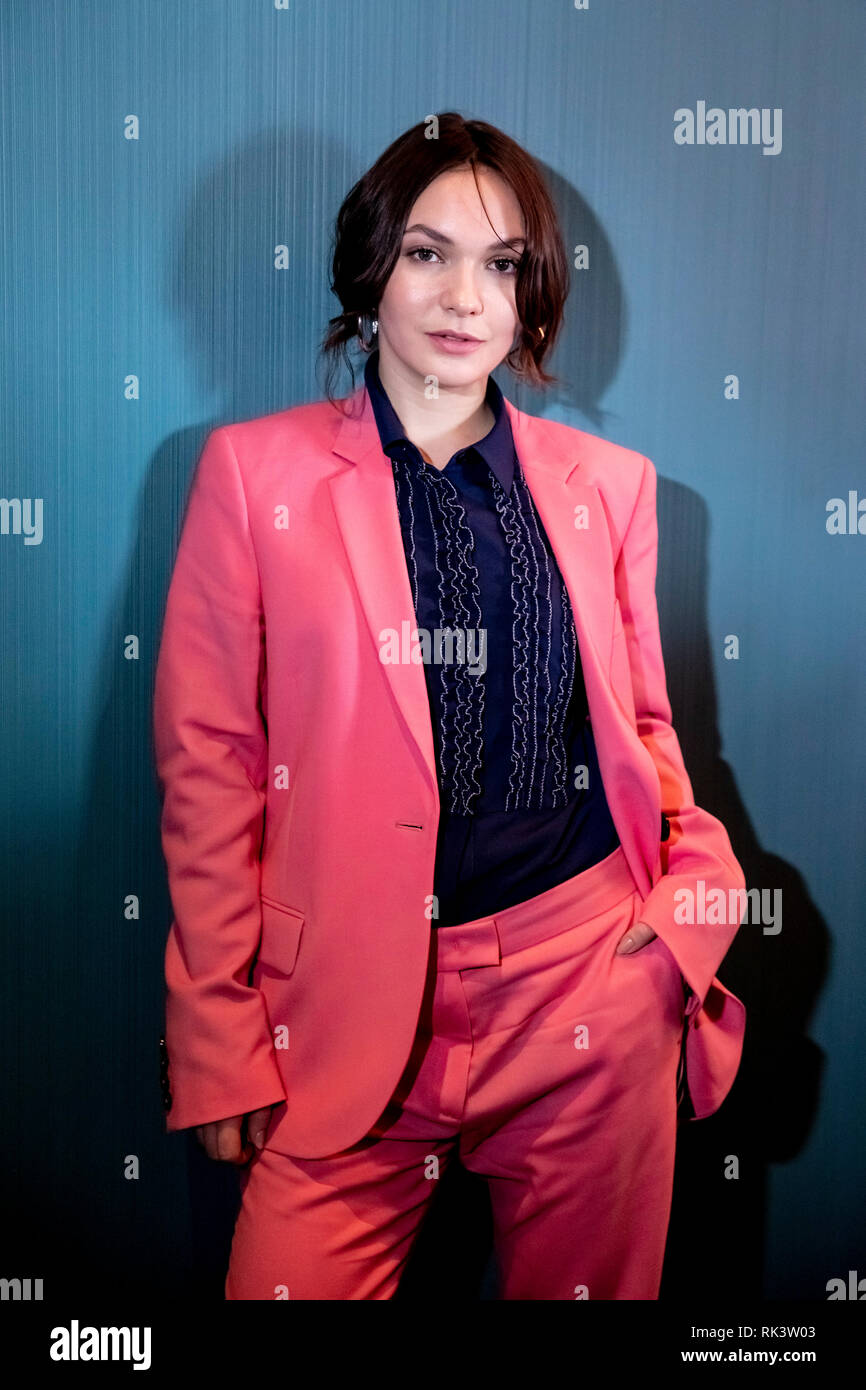 Berlin, Deutschland. 09 Feb, 2019. 69. Berlinale: Die Schauspielerin Emma Drogunova, Deutschland, ist an der Presse Empfang für die "European Shooting Stars 2019" im Audi Berlinale Lounge. Credit: Christoph Soeder/dpa/Alamy leben Nachrichten Stockfoto